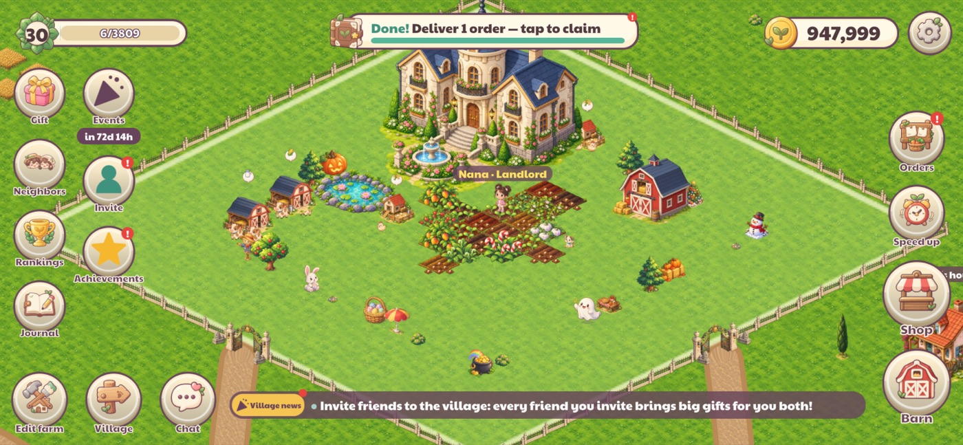 A large farm with a manor house