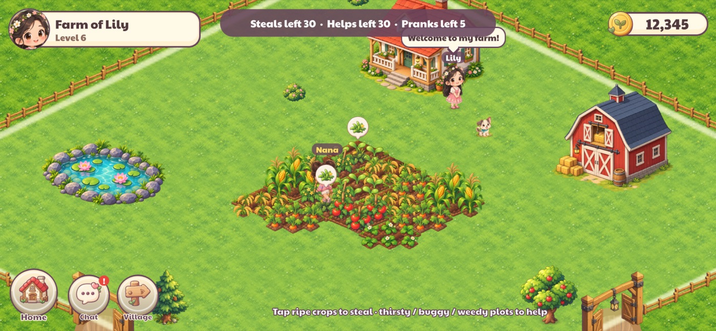 Visiting a friend's farm